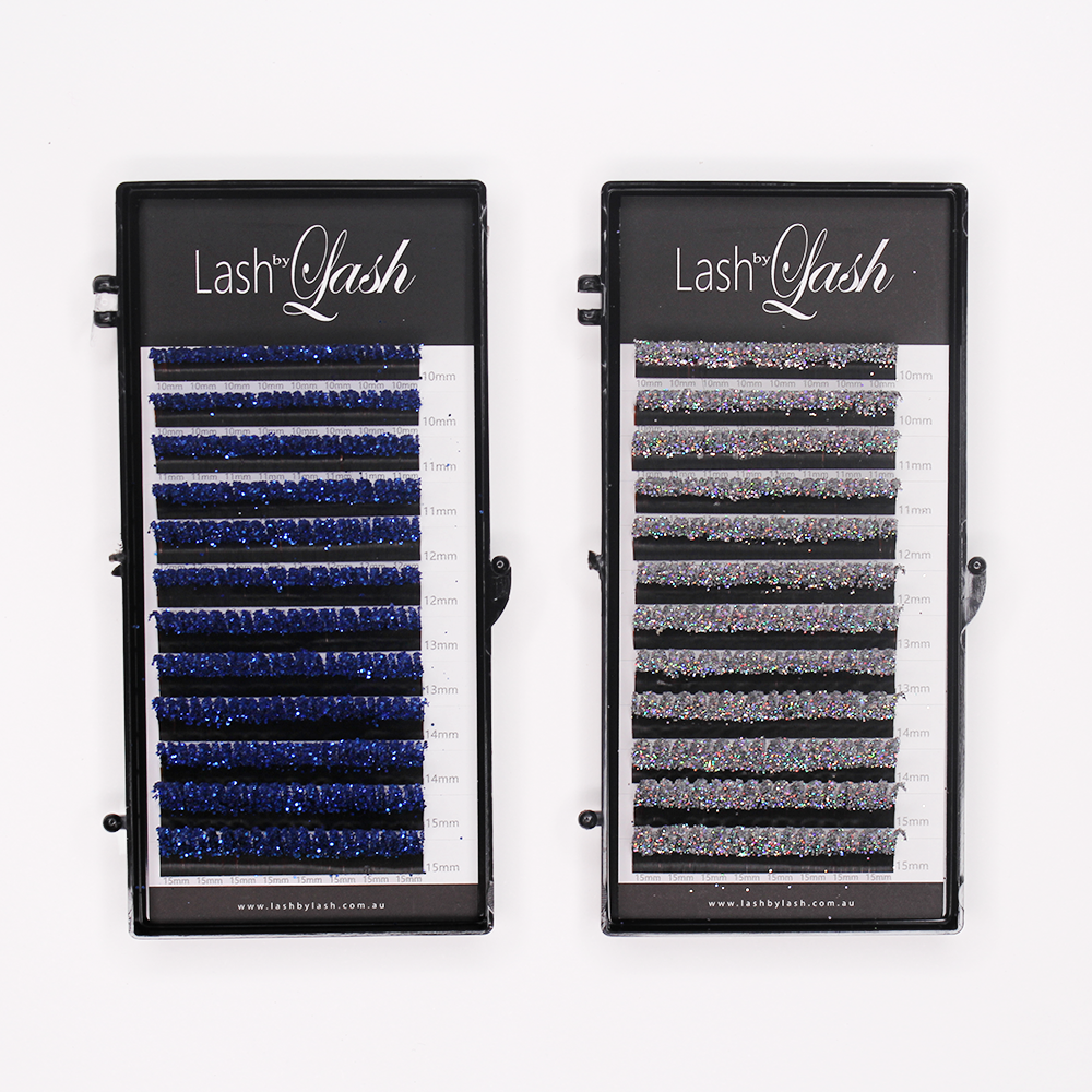 Coloured lashes 12 row trays thickness 0.07